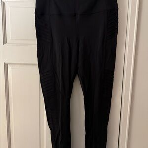 Athleta Black High-Waisted Moto-style Leggings w/ zipper details